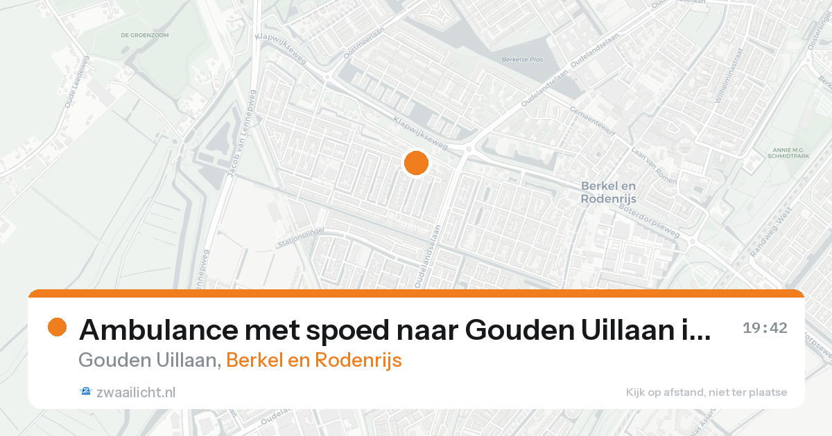 Ambulance met spoed naar Gouden Uillaan in Berkel en Rodenrijs — 16 jul 2026