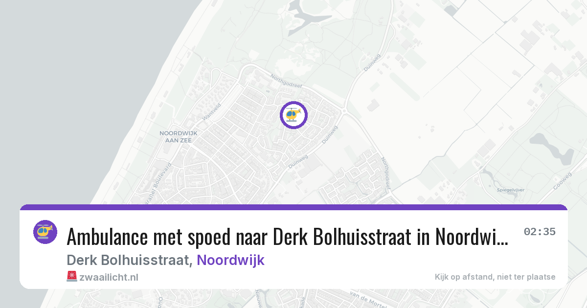 Ambulance met spoed naar Derk Bolhuisstraat in Noordwijk — 4 apr 2026