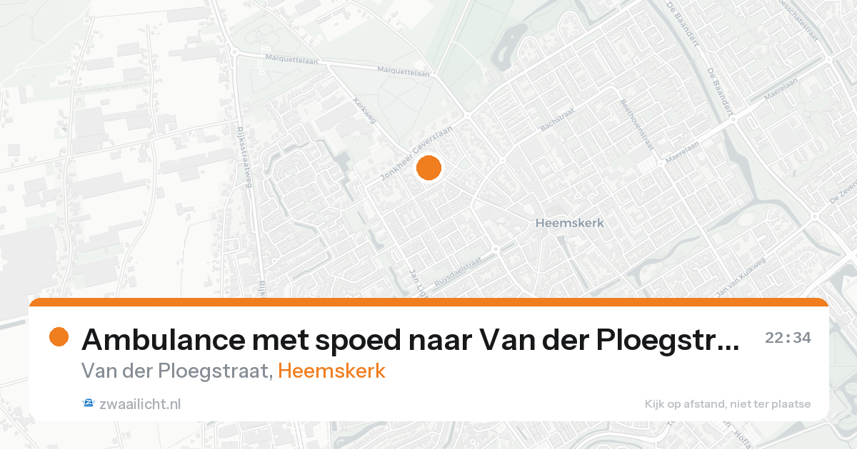 Ambulance met spoed naar Van der Ploegstraat in Heemskerk — 18 aug 2026