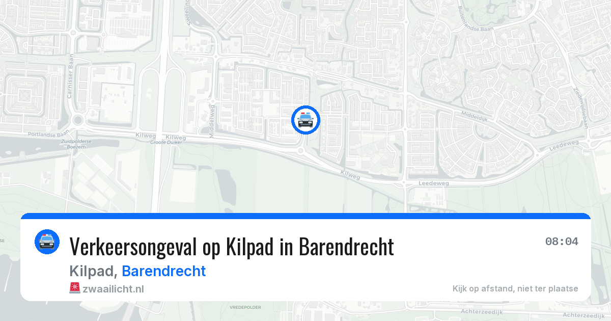 Verkeersongeval op Kilpad in Barendrecht — 7 apr 2026