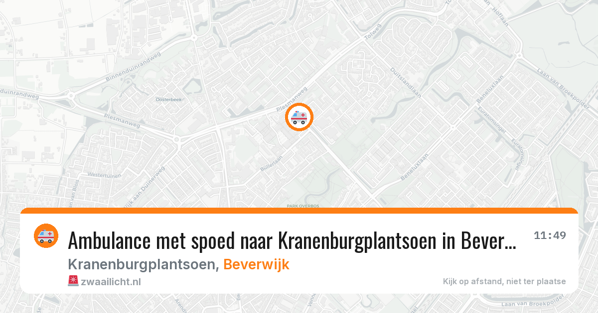 Ambulance met spoed naar Kranenburgplantsoen in Beverwijk — 25 jun 2026