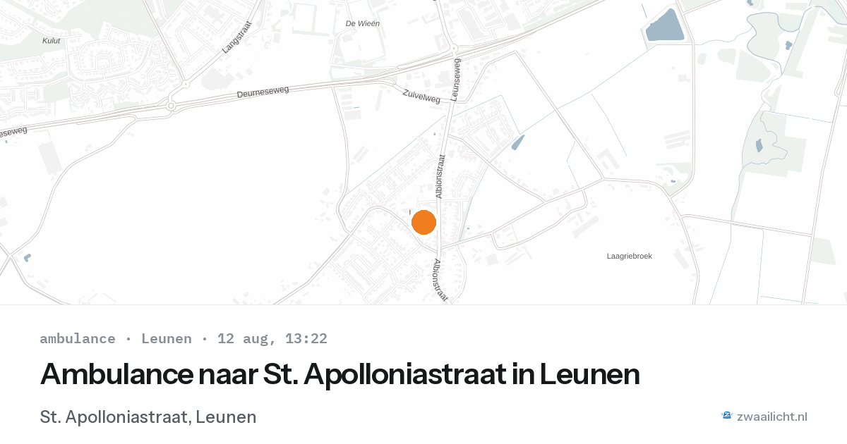 Ambulance naar St. Apolloniastraat in Leunen — 12 aug 2026