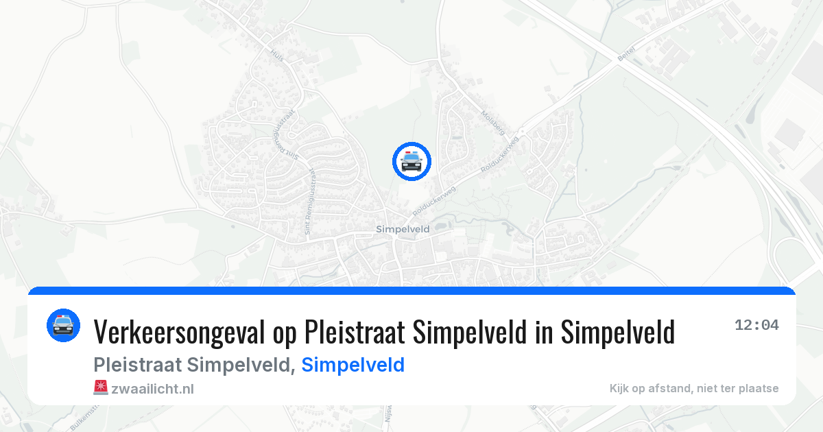 Verkeersongeval op Pleistraat Simpelveld in Simpelveld — 29 mrt 2026