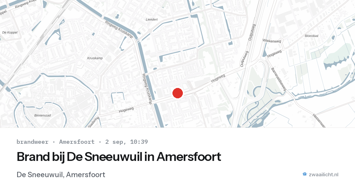 Brand bij De Sneeuwuil in Amersfoort — 2 sep 2026