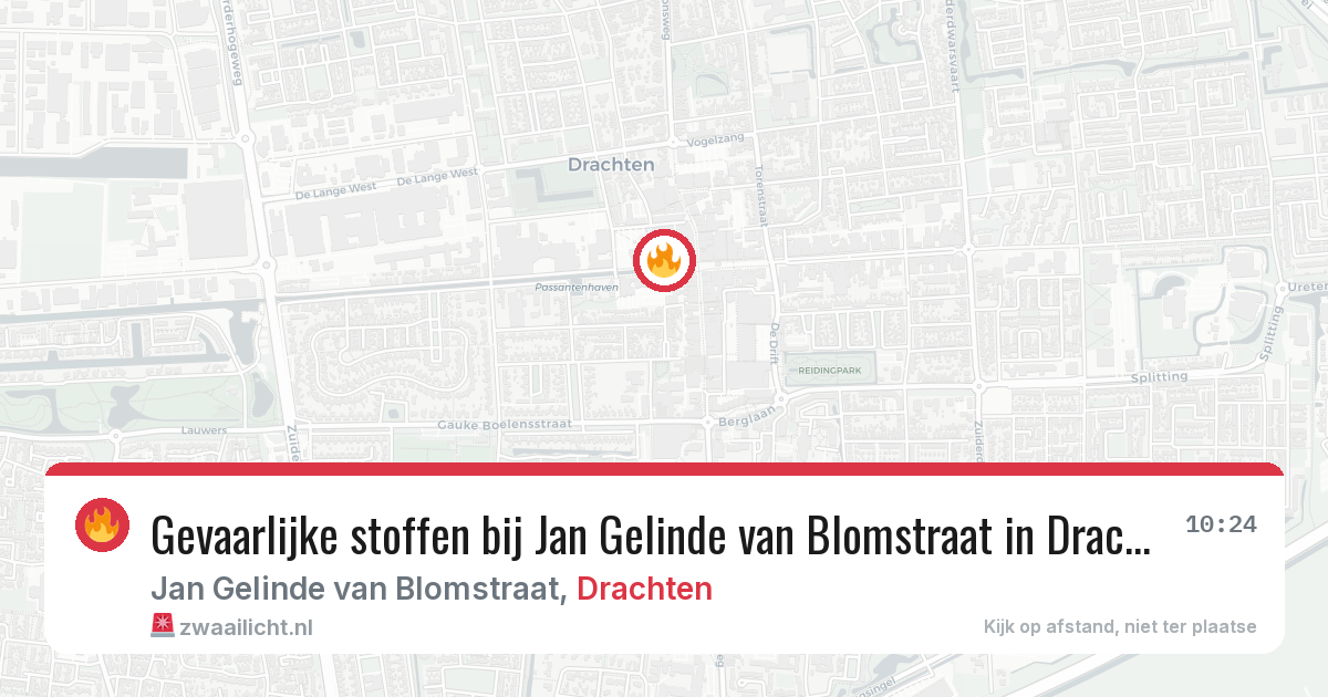 Gevaarlijke stoffen bij Jan Gelinde van Blomstraat in Drachten — 30 jan 2026
