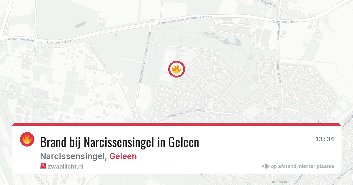 Brand bij Narcissensingel in Geleen — 27 jun 2026