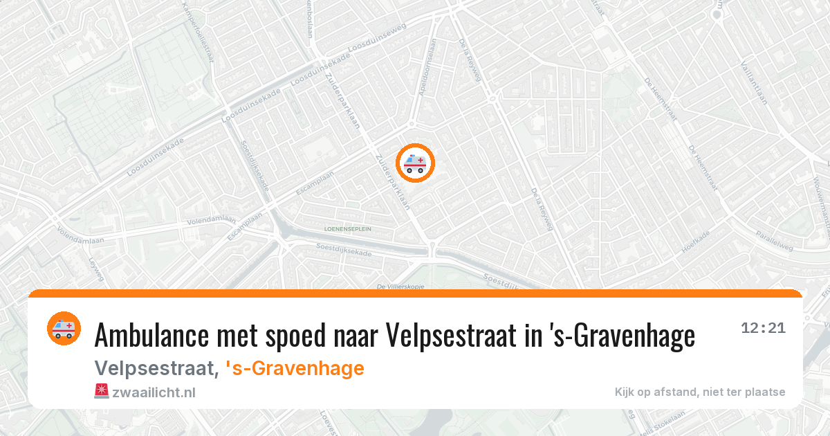Ambulance met spoed naar Velpsestraat in 's-Gravenhage — 26 jun 2026