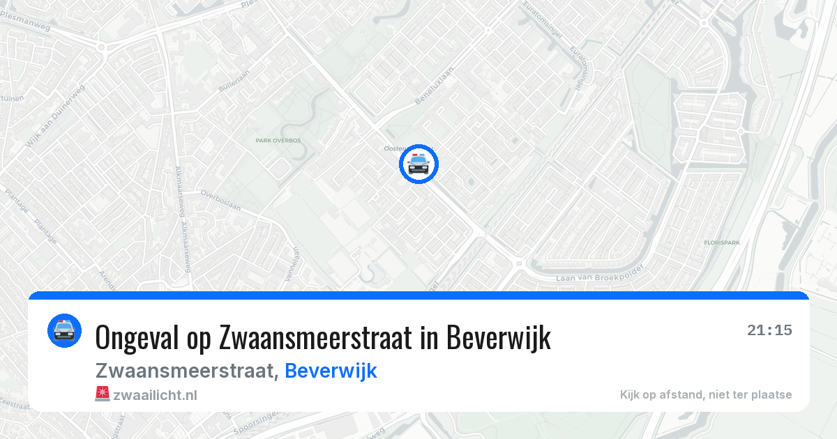 Ongeval op Zwaansmeerstraat in Beverwijk — 2 aug 2026