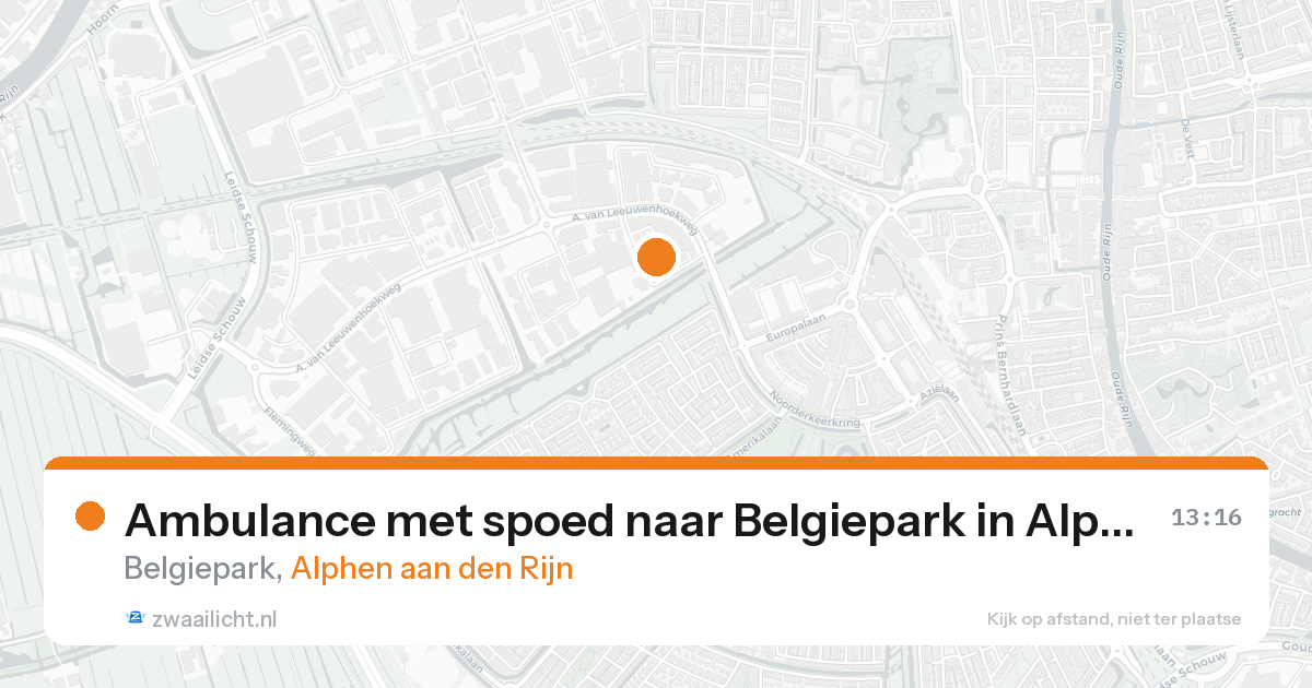 Ambulance met spoed naar Belgiepark in Alphen aan den Rijn — 31 jan 2026