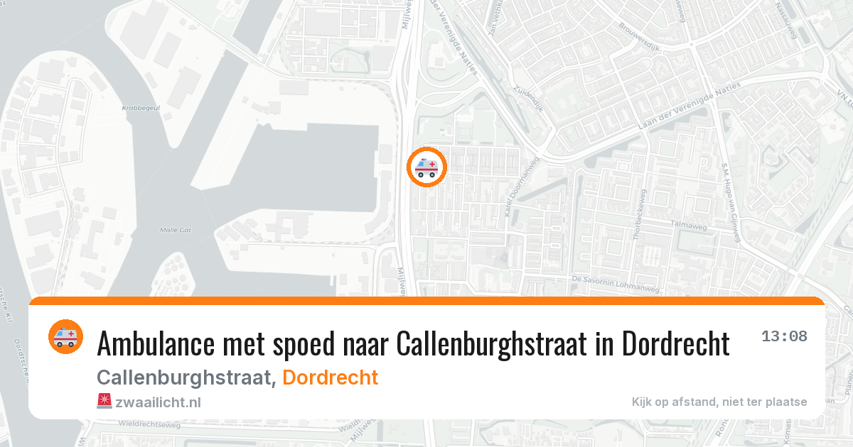 Ambulance met spoed naar Callenburghstraat in Dordrecht — 5 aug 2026