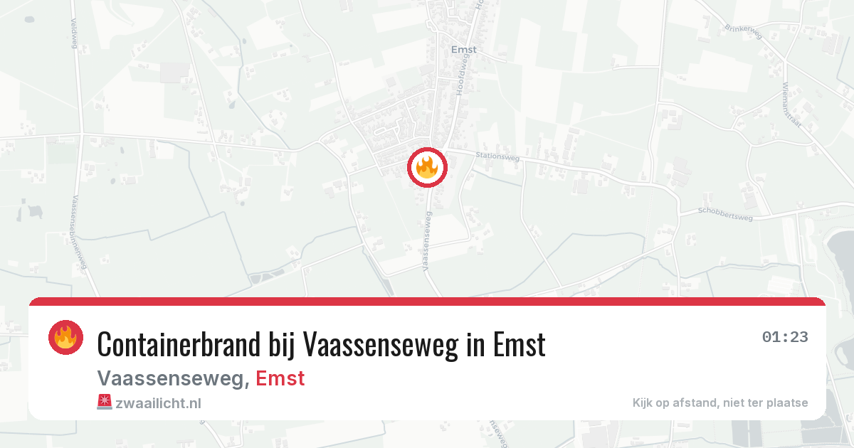 Containerbrand bij Vaassenseweg in Emst — 16 feb 2026