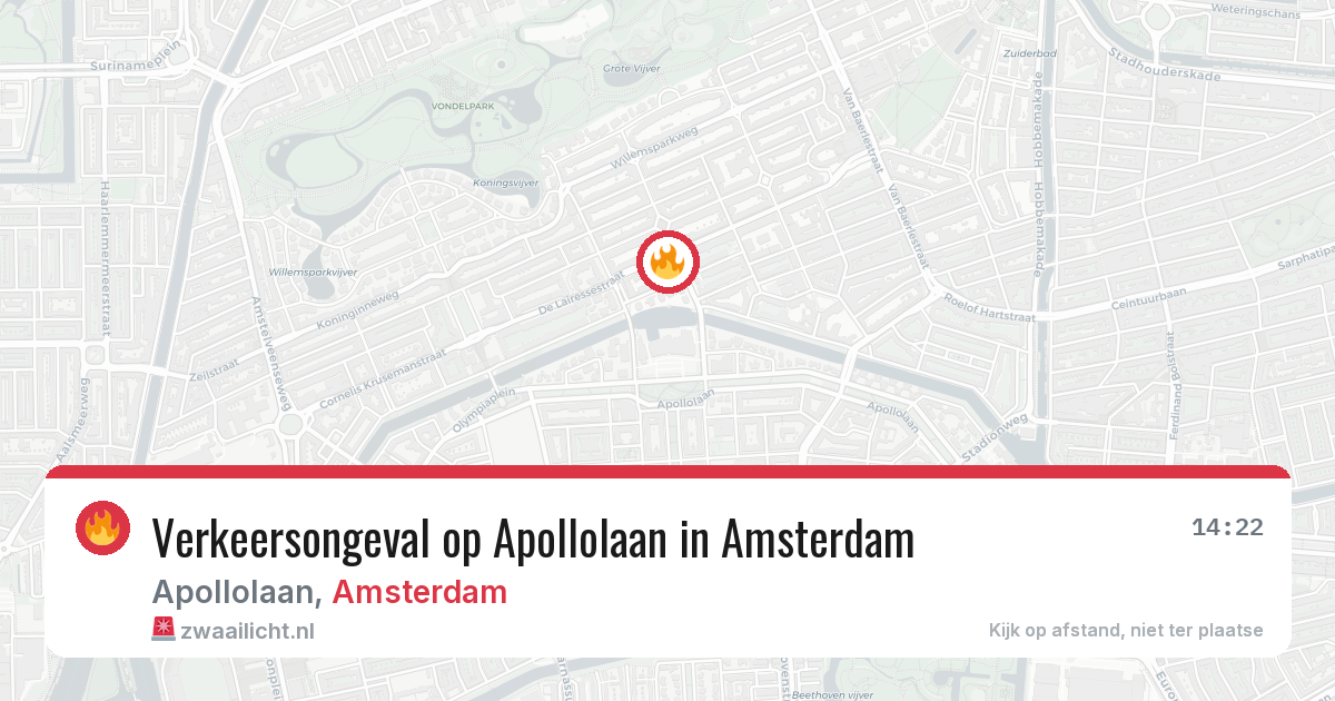 Verkeersongeval op Apollolaan in Amsterdam — 25 mrt 2026