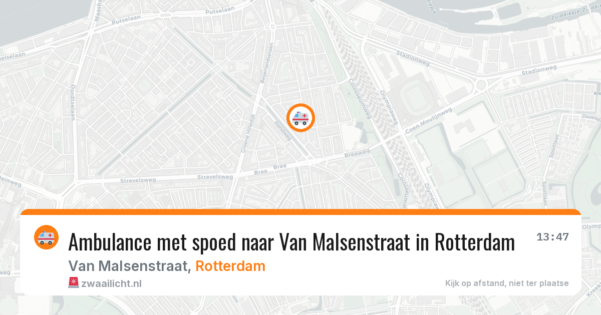 Ambulance met spoed naar Van Malsenstraat in Rotterdam — 28 jun 2026