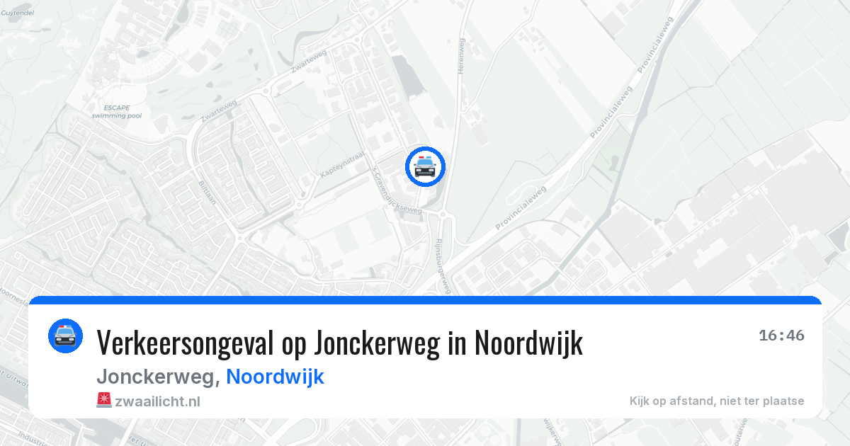 Verkeersongeval op Jonckerweg in Noordwijk — 29 jul 2026