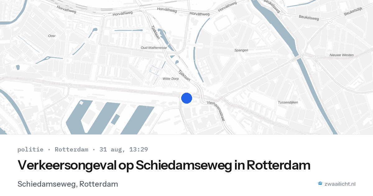 Verkeersongeval op Schiedamseweg in Rotterdam — 31 aug 2026