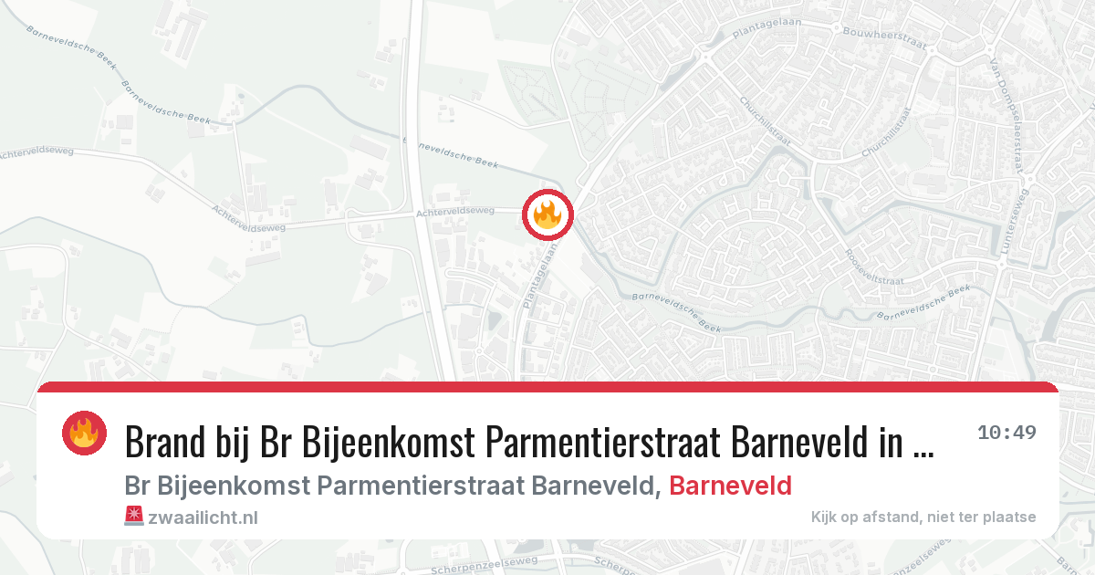 Brand bij Br Bijeenkomst Parmentierstraat Barneveld in Barneveld — 2 mrt 2026