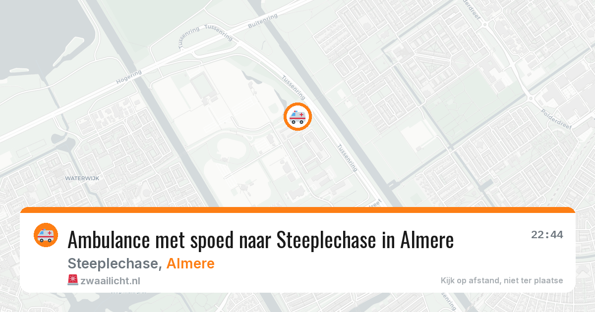 Ambulance met spoed naar Steeplechase in Almere — 13 jul 2026