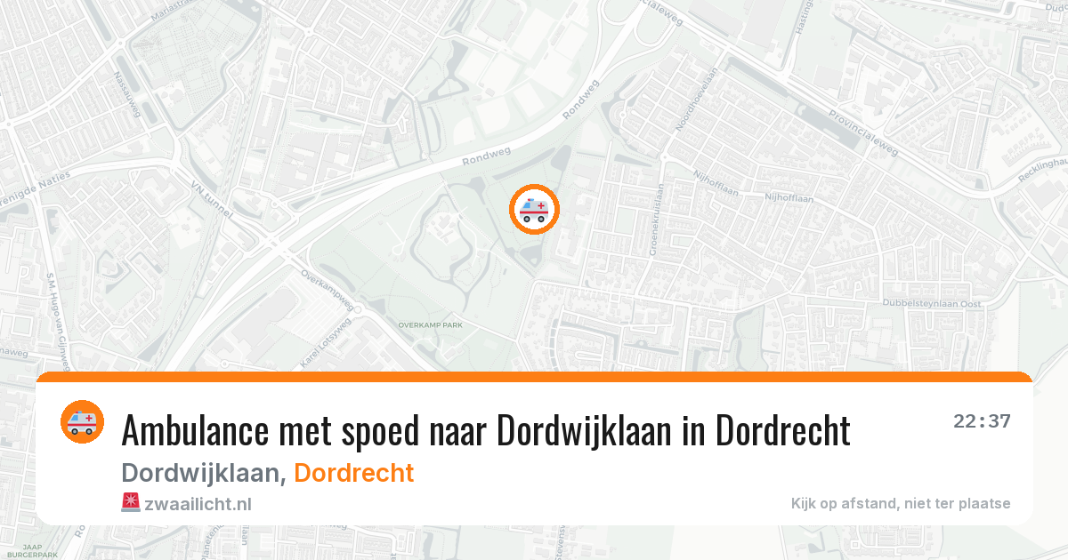 Ambulance met spoed naar Dordwijklaan in Dordrecht — 20 feb 2026