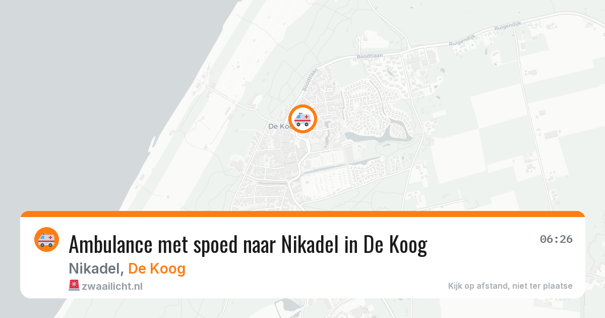 Ambulance met spoed naar Nikadel in De Koog — 5 jul 2026