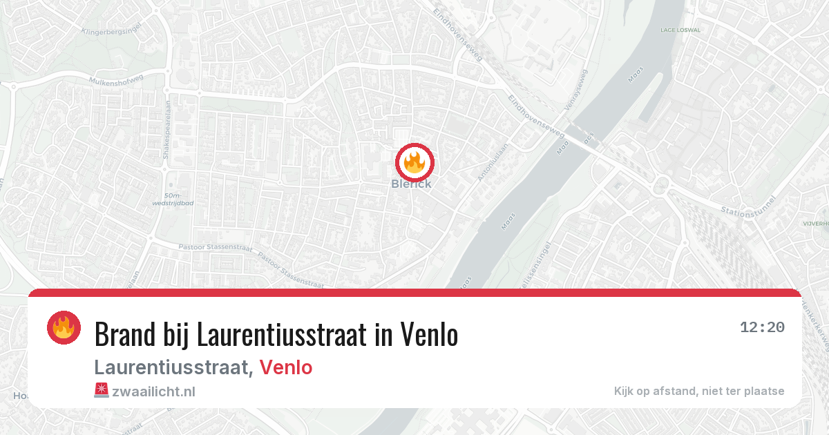 Brand bij Laurentiusstraat in Venlo — 4 jul 2026