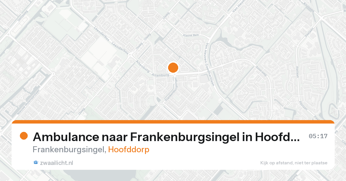 Ambulance naar Frankenburgsingel in Hoofddorp — 18 aug 2026