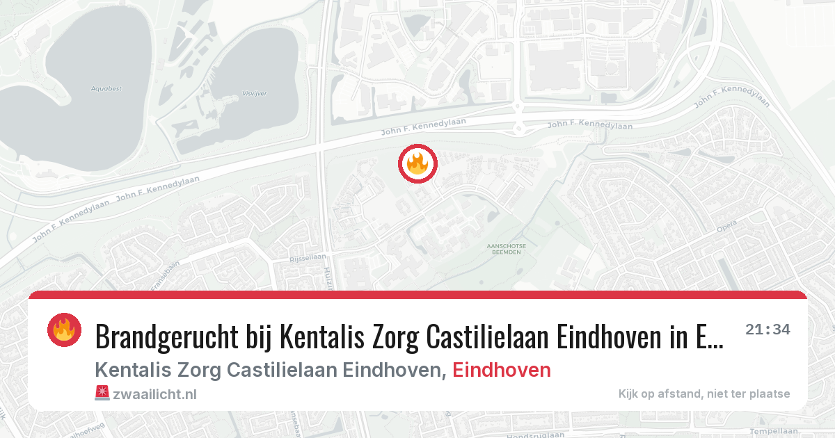 Brandgerucht bij Kentalis Zorg Castilielaan Eindhoven in Eindhoven — 12 aug 2026