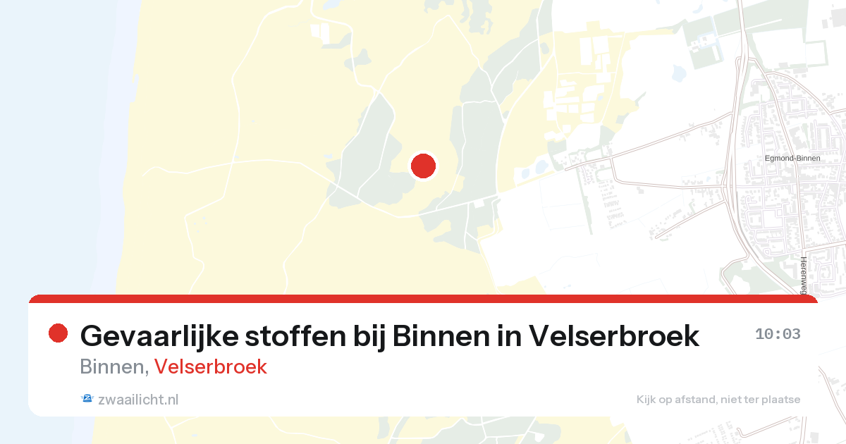 Gevaarlijke stoffen bij Binnen in Velserbroek — 27 aug 2026