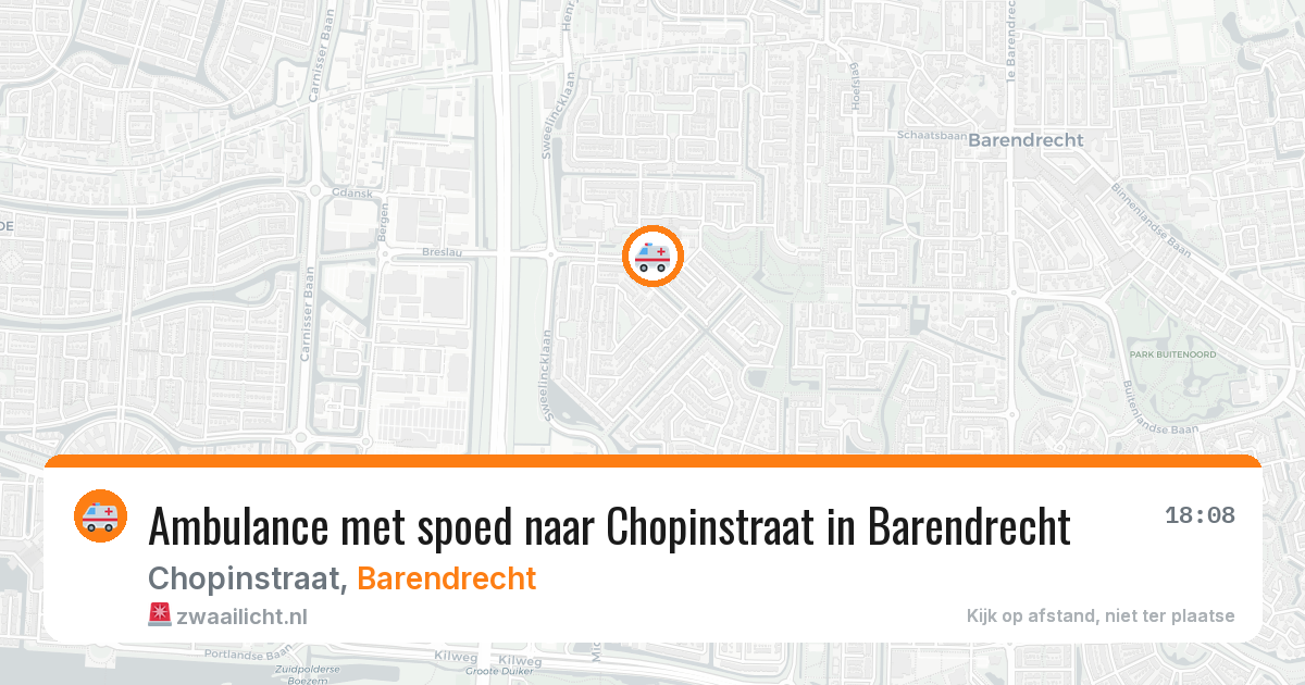 Ambulance met spoed naar Chopinstraat in Barendrecht — 8 aug 2026