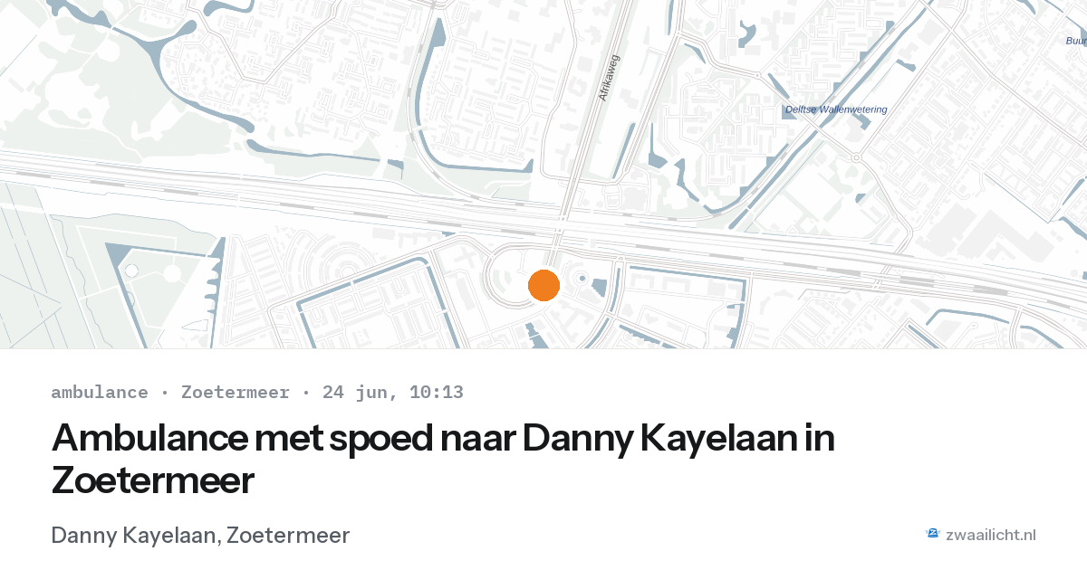 Ambulance met spoed naar Danny Kayelaan in Zoetermeer — 24 jun 2026