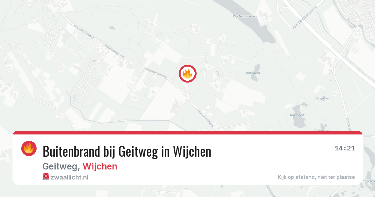 Buitenbrand bij Geitweg in Wijchen — 9 aug 2026