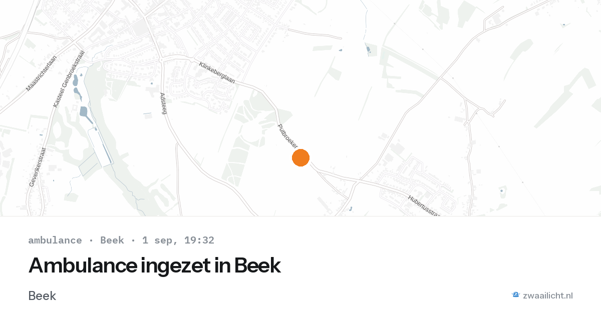 Ambulance ingezet in Beek — 1 sep 2026
