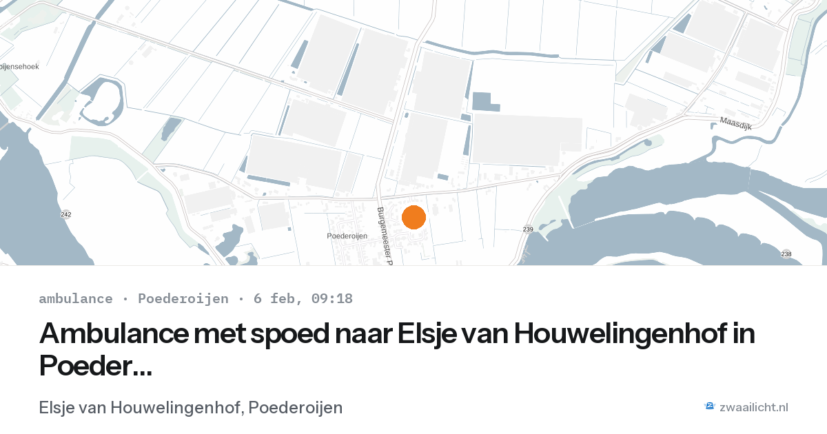 Ambulance met spoed naar Elsje van Houwelingenhof in Poederoijen — 6 feb 2026