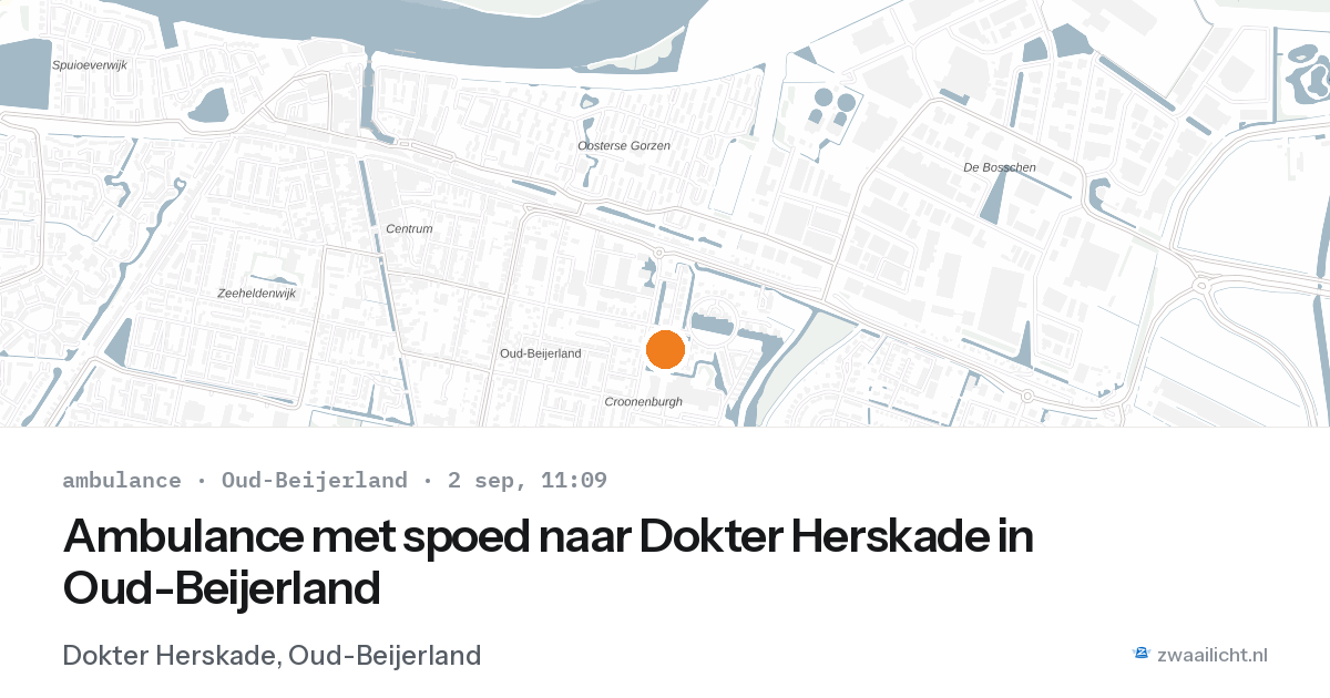 Ambulance met spoed naar Dokter Herskade in Oud-Beijerland — 2 sep 2026