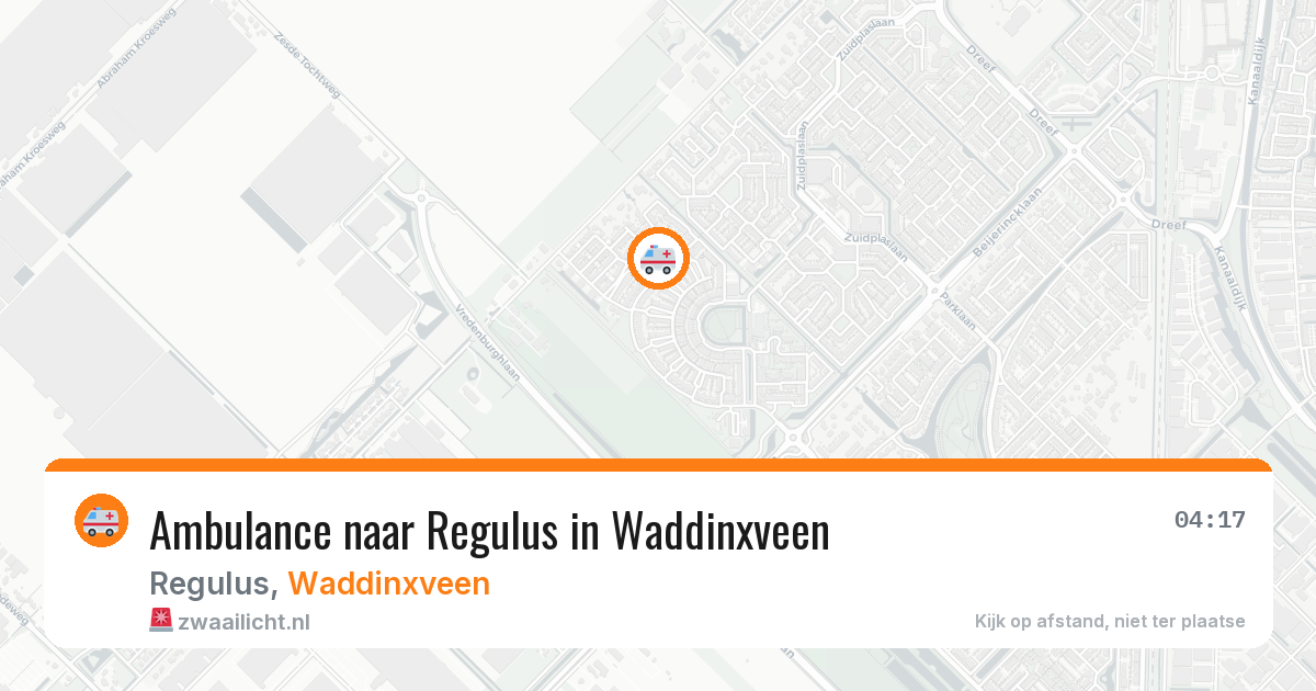 Ambulance naar Regulus in Waddinxveen — 20 apr 2026