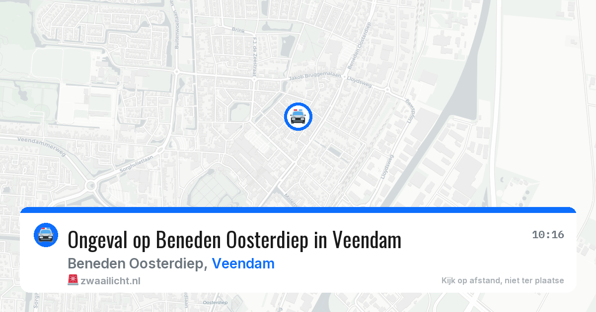 Ongeval op Beneden Oosterdiep in Veendam — 4 jun 2026