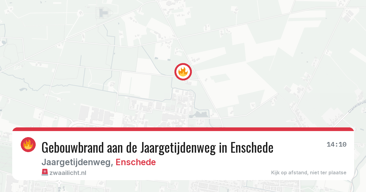 Gebouwbrand aan de Jaargetijdenweg in Enschede — 8 jun 2026