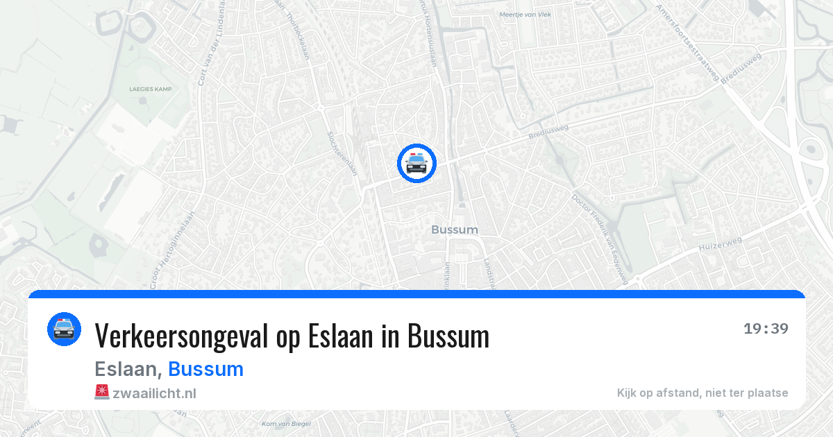 Verkeersongeval op Eslaan in Bussum — 25 apr 2026