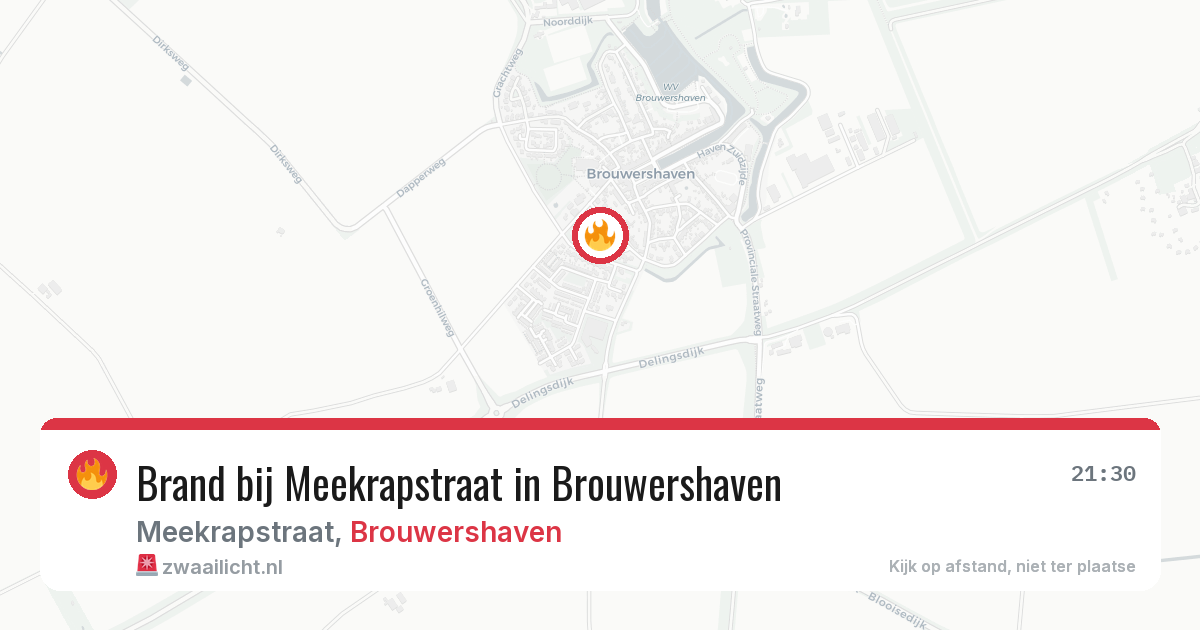 Brand bij Meekrapstraat in Brouwershaven — 15 mrt 2026
