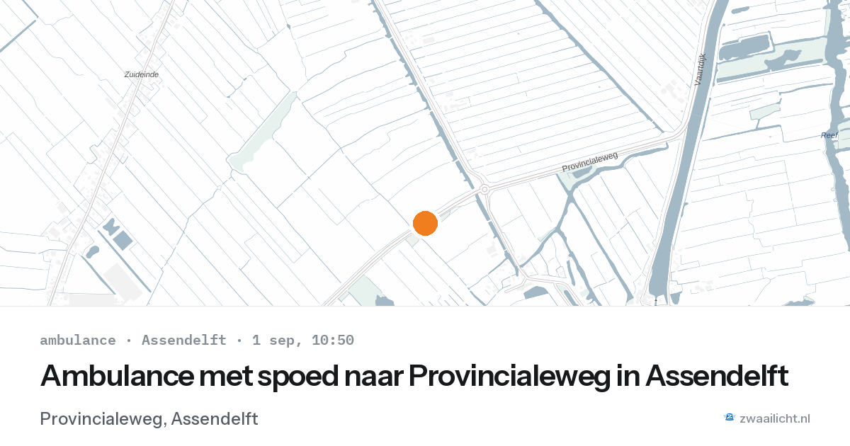Ambulance met spoed naar Provincialeweg in Assendelft — 1 sep 2026