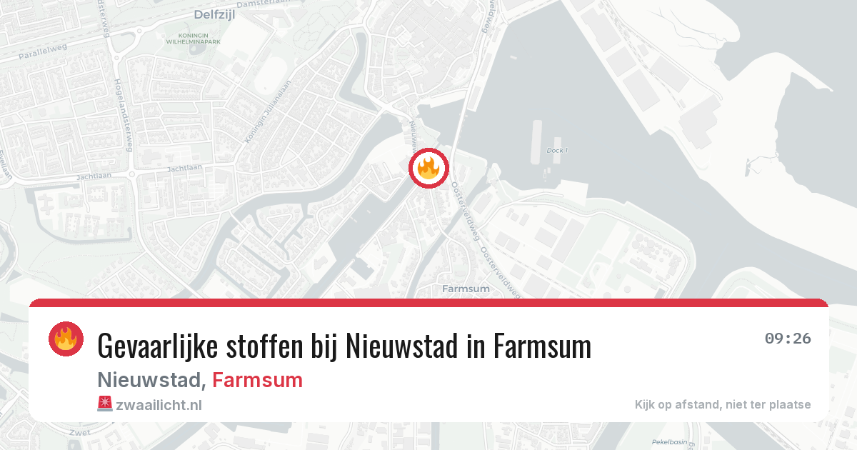 Gevaarlijke stoffen bij Nieuwstad in Farmsum — 15 jun 2026