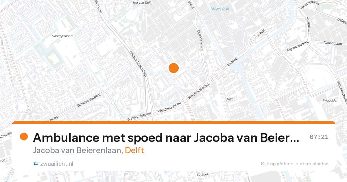 Ambulance met spoed naar Jacoba van Beierenlaan in Delft — 27 aug 2026