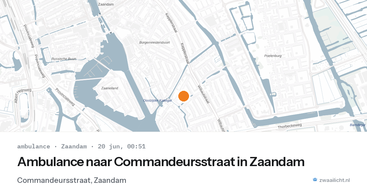 Ambulance naar Commandeursstraat in Zaandam — 19 jun 2026