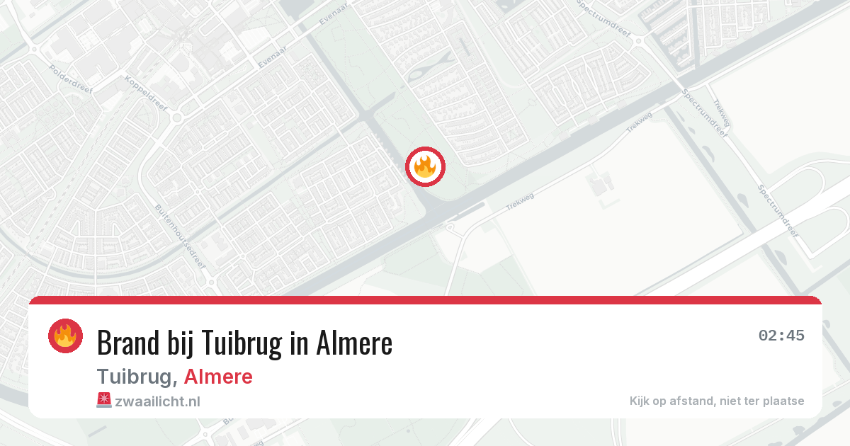 Brand bij Tuibrug in Almere — 27 apr 2026