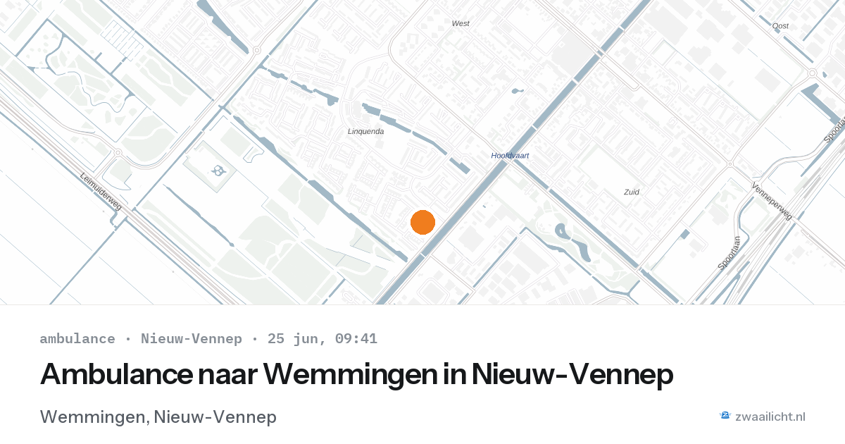 Ambulance naar Wemmingen in Nieuw-Vennep — 25 jun 2026