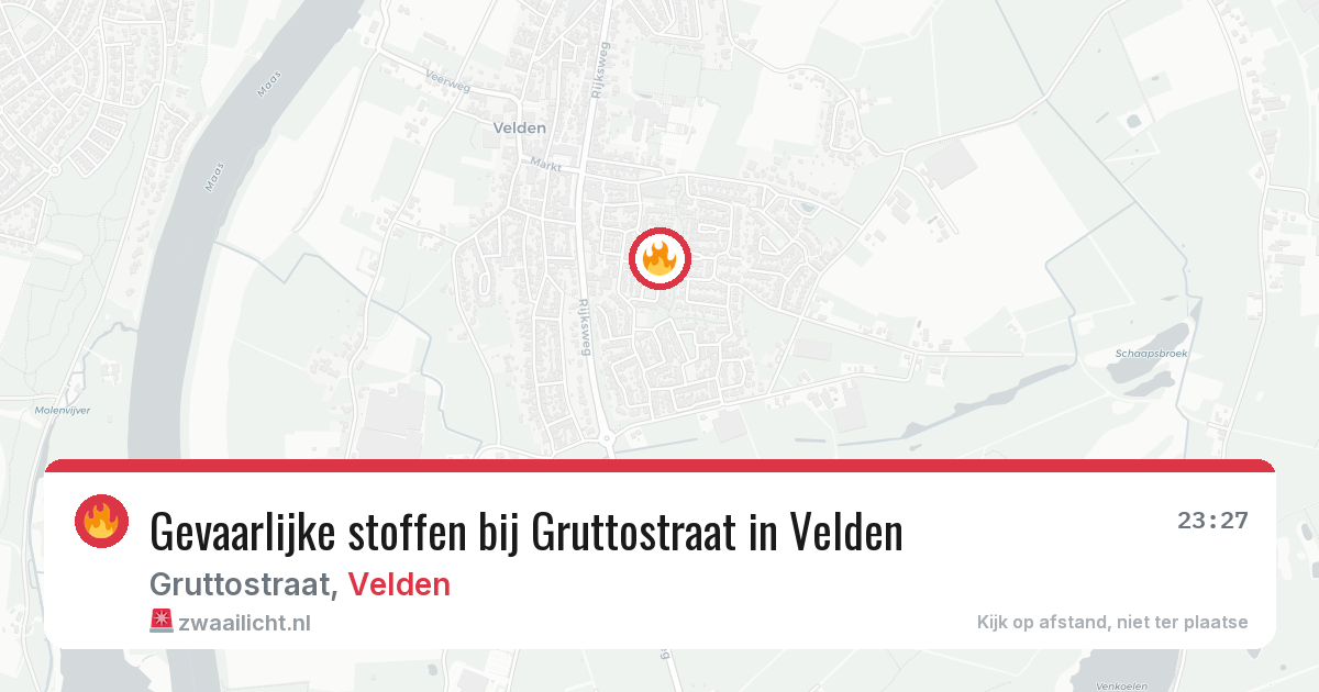 Gevaarlijke stoffen bij Gruttostraat in Velden — 9 jun 2026