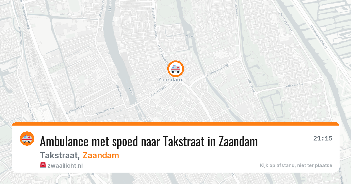 Ambulance met spoed naar Takstraat in Zaandam — 13 feb 2026