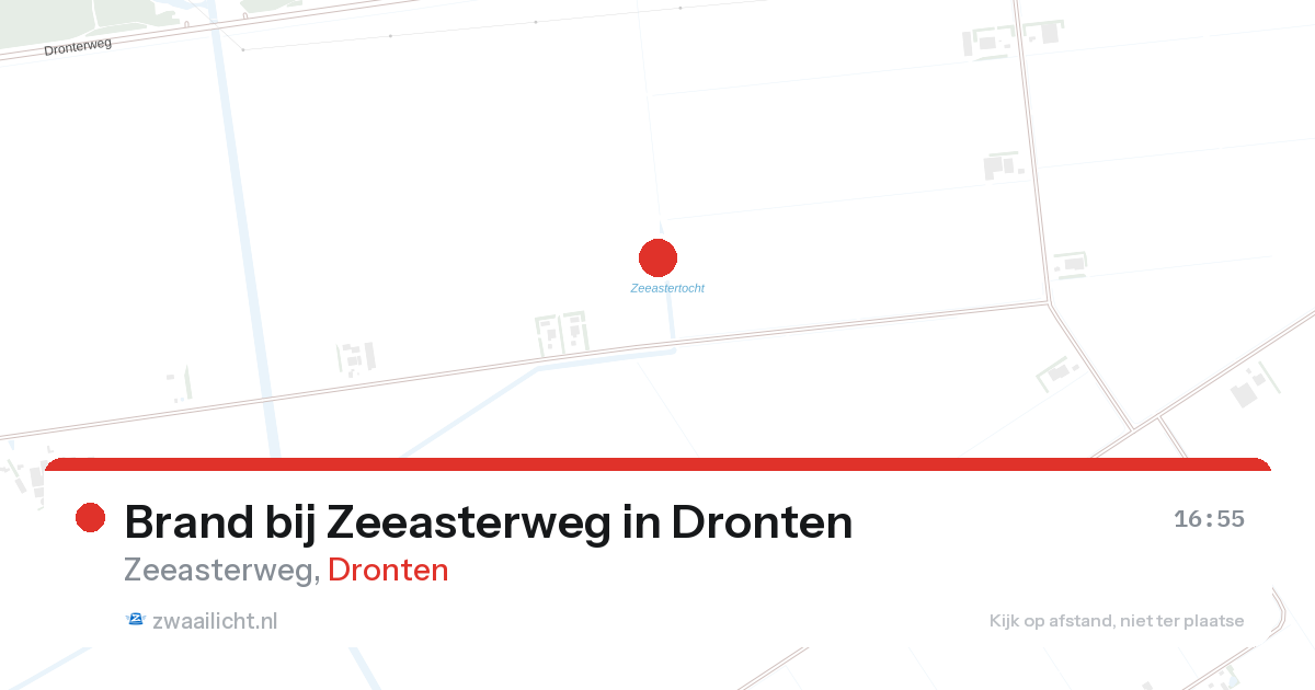 Brand bij Zeeasterweg in Dronten — 27 aug 2026