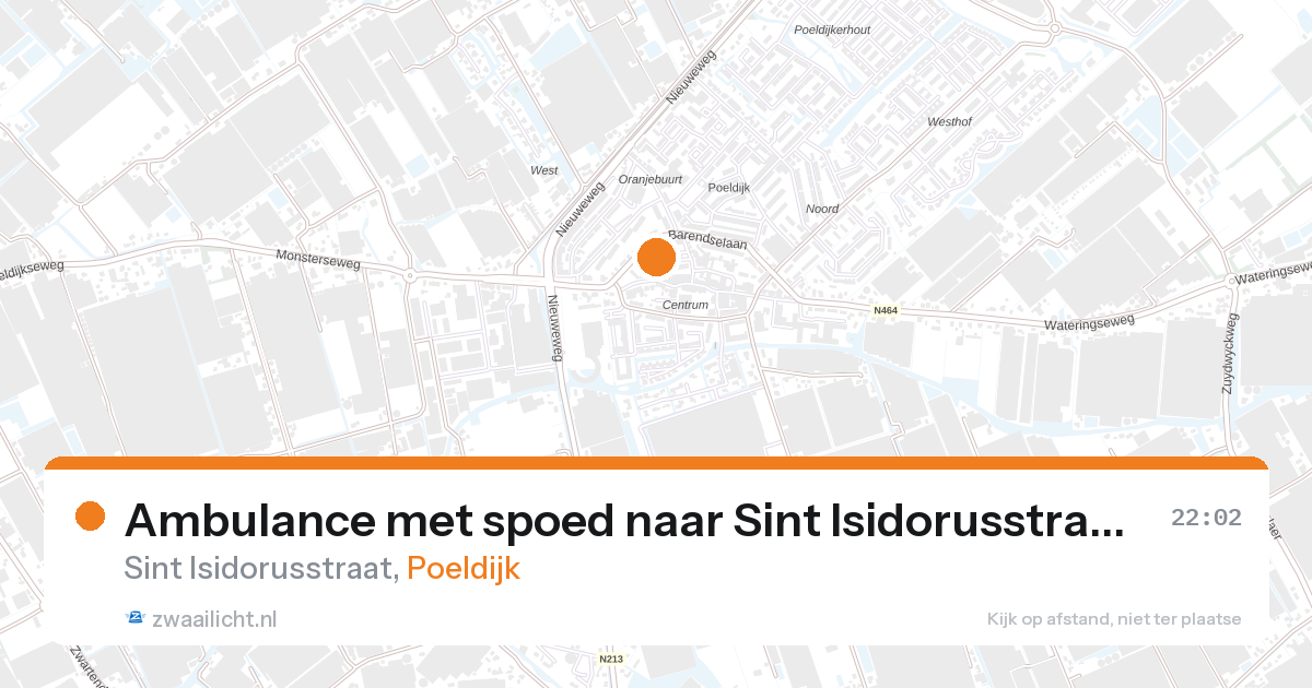 Ambulance met spoed naar Sint Isidorusstraat in Poeldijk — 26 aug 2026