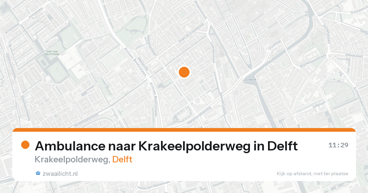 Ambulance naar Krakeelpolderweg in Delft — 15 aug 2026