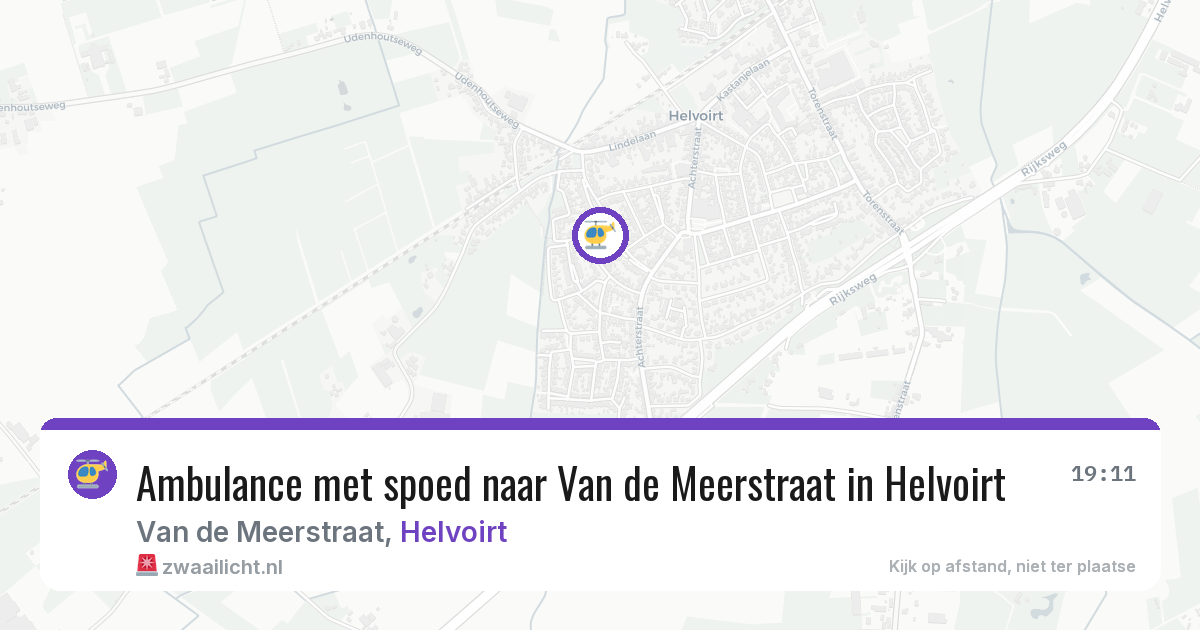 Ambulance met spoed naar Van de Meerstraat in Helvoirt — 26 jun 2026